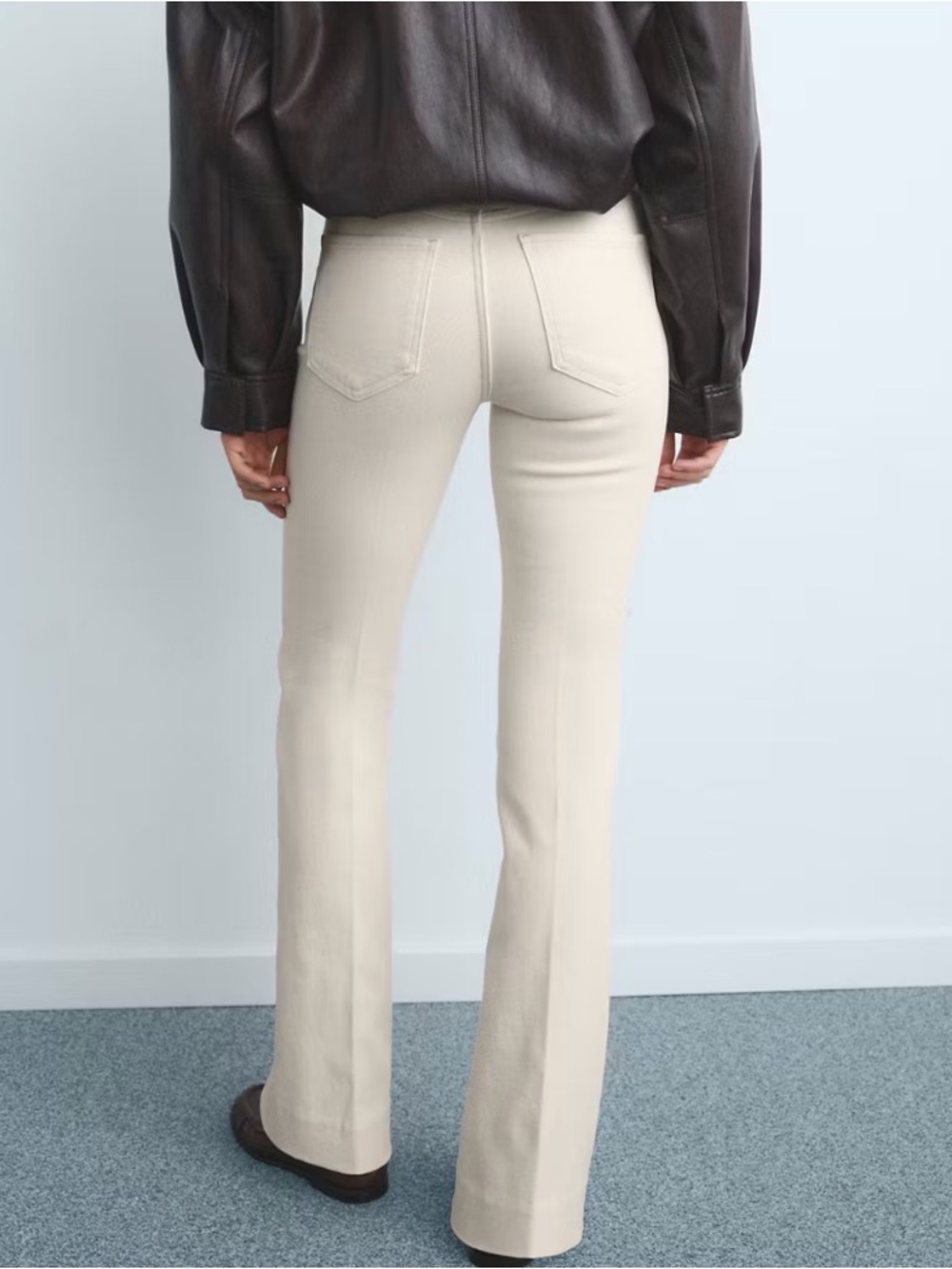 Mango Cream Flare High-Rise Jeans